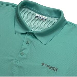 Columbia PFG Polo Shirt Mens XL Fishing Golf Omni Shade Performance Vented Green